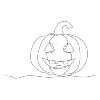 Ripe pumpkin continuous line drawing vector