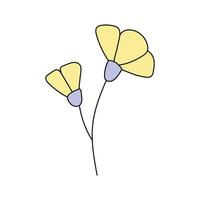 Flower. Vector illustration in doodle style. Isolated on white background