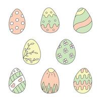 Easter egg set. Vector illustration.