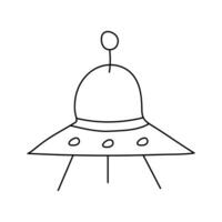 Flying saucer, UFO. Vector illustration, isolated on white background