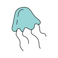 Jellyfish. Vector illustration in doodle style.