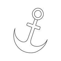 Ship anchor. Vector illustration in doodle style.