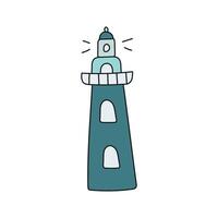 Lighthouse. Vector illustration in doodle style