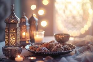 AI generated concept for islamic celebration day ramadan kareem photo