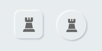 Chess solid icon in neomorphic design style. Board game signs vector illustration.