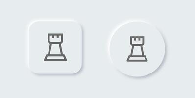 Chess line icon in neomorphic design style. Board game signs vector illustration.