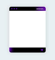 Social media square frame template. Gradient social network interface. vector