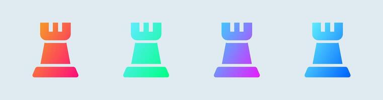 Chess solid icon in gradient colors. Board game signs vector illustration.