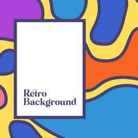 Abstract retro colorful background. Square banner template. vector