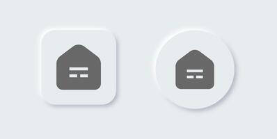 Home button solid icon in neomorphic design style. House signs vector illustration.