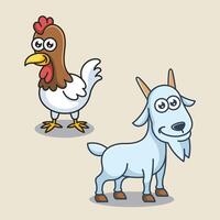 Cartoon Farm barn domestic animal for education kids children vector design art