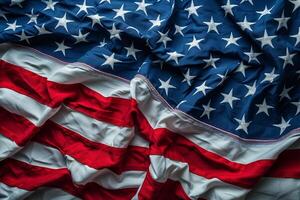 ai generado antecedentes bandera de el unido estados de America para nacional federal fiesta celebracion de independencia día. Estados Unidos simbólica foto