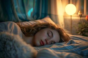 AI generated World Sleep day is observed every year in March, intended to be a celebration of sleep and a call to action on important issues related to sleep photo