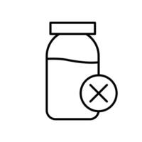 lactose free outline icon thin vector design good for website or mobile app