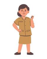 Indonesian female service servant character vector