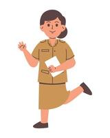 Indonesian female service servant character vector
