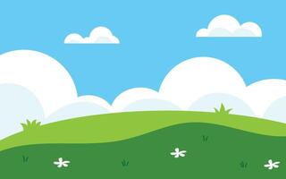 Green filed landscape scenery vector