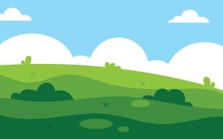 Green filed landscape scenery vector