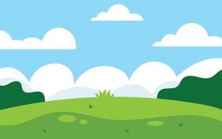 Green filed landscape scenery vector