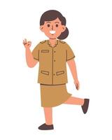 Indonesian female service servant character vector