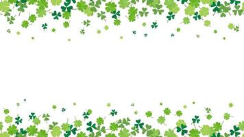 Clover shamrock leaf isolated vector irish pattern St Patrick day green four lucky grass leaves symbol border banner