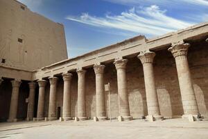 Courtyard columns exterior Temple of Edfu photo