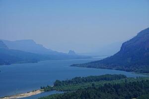 Steep cliffs of the Columbia Gorge photo