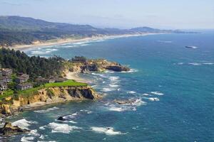 Condominiums spread across headlands at Otter Rock photo