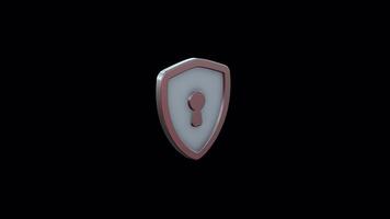 Seamless Shield Icon Animation in 3D for Professionals video