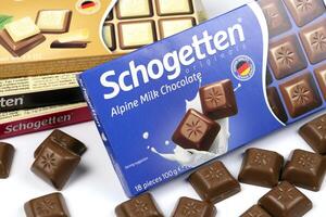 KYIV, UKRAINE - MAY 4, 2022 Schogetten chocolate. Chocolate goods produced by Ludwig Schokolade GmbH photo