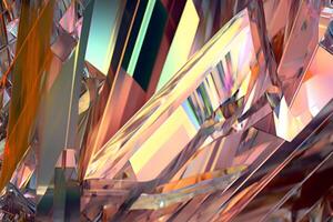 AI generated Beautiful abstract background of colored crystals. Neural network AI generated photo