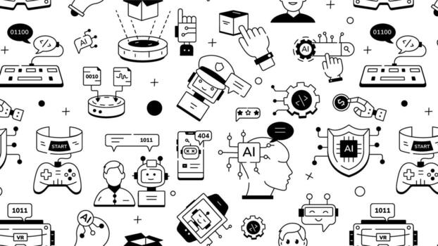 Artificial Intelligence Linear Icon vector