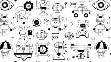 Artificial Intelligence Linear Icon vector