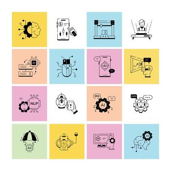 Artificial Intelligence Linear Icon vector