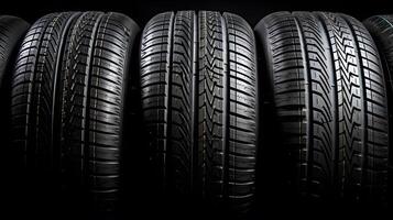 AI generated Tire stack background. Neural network AI generated photo