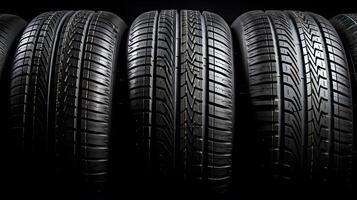 AI generated Tire stack background. Neural network AI generated photo