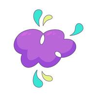 Psychedelic Cloud For trippy design. Cartoon Vector illustration. Cute Cloud.