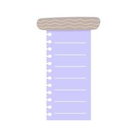 Cute Memo Notebook paper frame for text. Planner sticker element sticky. Flat vector illustration. Cute Notes memo planner page.
