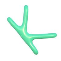 3d abstract y2k element. Plastic colorful playful doodle shape. 3d vector render.