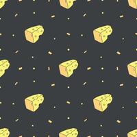 seamless cheese pattern. Drawing doodle background with cheese vector