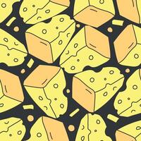 seamless cheese pattern. Drawing doodle background with cheese vector