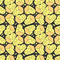 seamless cheese pattern. Drawing doodle background with cheese vector