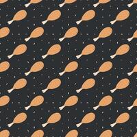 Seamless pattern with chicken legs. meat background. Doodle chicken legs icons. Seamless meat pattern vector