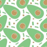 Seamless avocado pattern. Colored avocado background. Doodle illustration with fruits vector