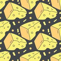 seamless cheese pattern. Drawing doodle background with cheese vector