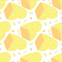 seamless cheese pattern. Drawing doodle background with cheese vector