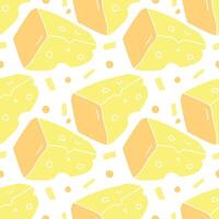 seamless cheese pattern. Drawing doodle background with cheese vector