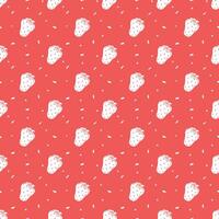 Seamless strawberries pattern. Doodle vector with red strawberries icons. Vintage strawberries pattern