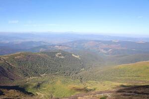 Mount Hoverla hanging peak of the Ukrainian Carpathians against the background of the sky photo