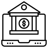 Online Banking icon line vector illustration